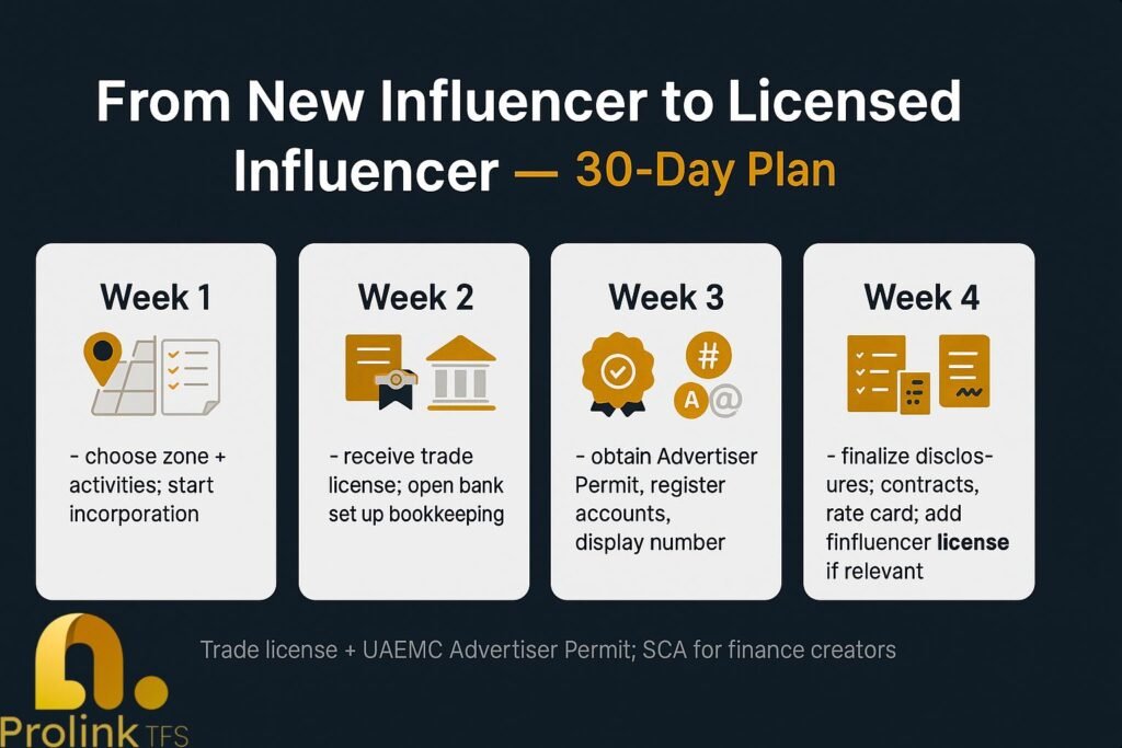 Influencer License timelines