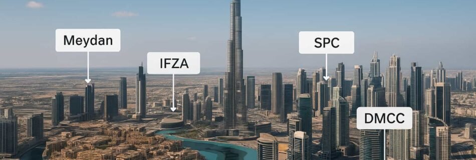 meydan vs ifza vs spc vs dmcc - Dubai skyline