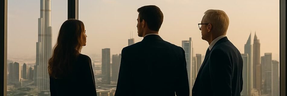 meydan vs ifza vs spc vs dmcc - Image of people in an office overlooking Dubai